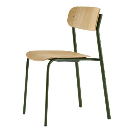 S 243 Stuhl, Olivgrün (RAL 6003), Eiche klar lackiert