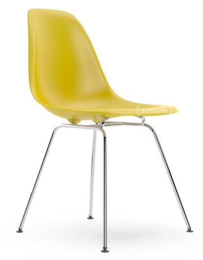 Eames Plastic Side Chair DSX, Senf, Ohne Polsterung, Ohne Polsterung, Standardhöhe - 43 cm, Verchromt