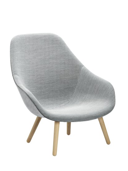 About A Lounge Chair High AAL 92 Loungestuhl, Hallingdal 130 - hellgrau, Eiche lackiert, Ohne Sitzkissen