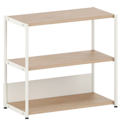 Unit Highboard Holz, Offen, Eiche / Creme weiß