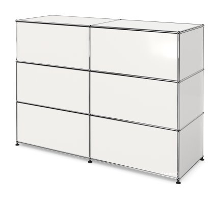 USM Haller Theke Typ 1, Reinweiß RAL 9010, 150 cm (2 Elemente), 50 cm