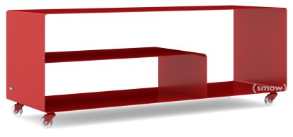 Sideboard R 111, Einfarbig, Rubinrot (RAL 3003), Transparentrollen