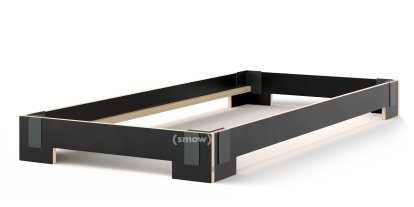 Tagedieb Stapelbett, 90 x 200 cm, Schwarz, Ohne Lattenrost