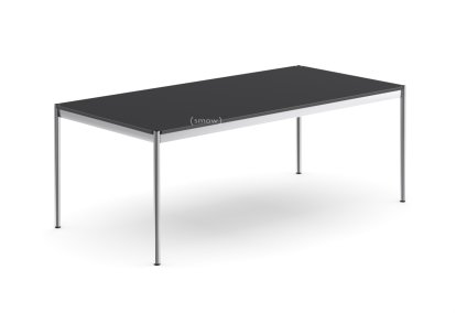 USM Haller Tisch, 200 x 100 cm, Linoleum, Nero