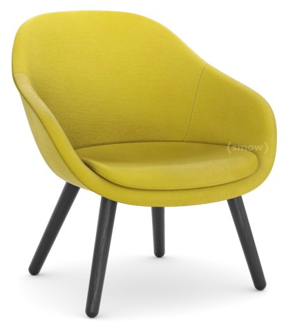 About A Lounge Chair Low AAL 82 Loungestuhl, Hallingdal 420 - gelb, Eiche schwarz lackiert, Mit Sitzkissen