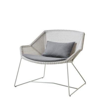 Breeze Loungesessel Lowback, White grey, Natté - Grey
