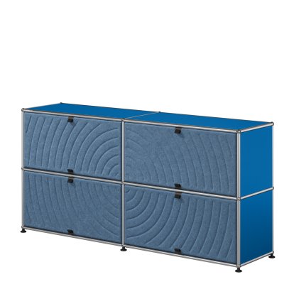 USM Haller Sideboard L mit vier USM Haller Soft Panels, rund