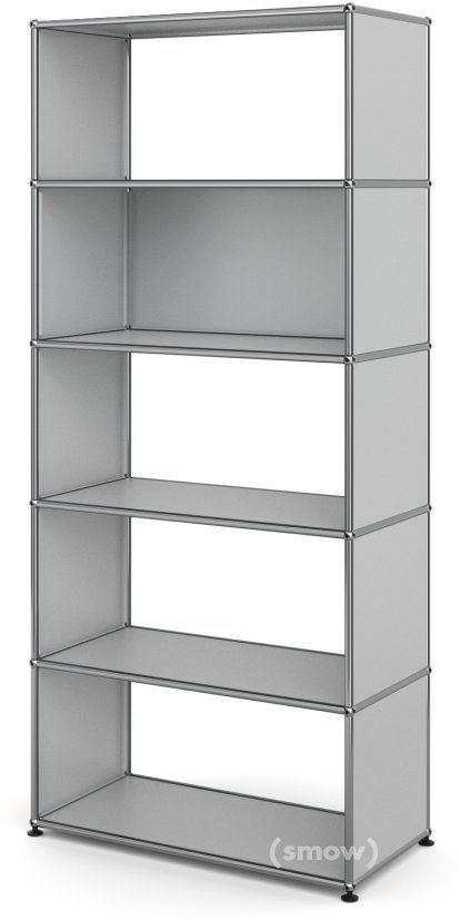 USM Haller Wohnzimmer Regal M Typ 1, 1 Rückwand, USM mattsilber