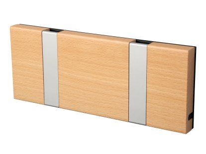 Knax, 2 Haken, Aluminium, Buche klarlackiert
