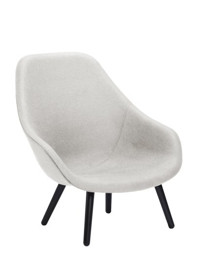 About A Lounge Chair High AAL 92 Loungestuhl, Divina Melange 120 - hellgrau, Eiche schwarz lackiert, Ohne Sitzkissen