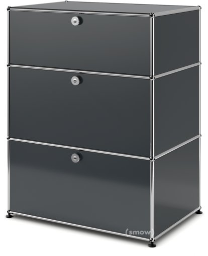 USM Haller Kommode mit 3 Schubladen, H 95 + 4 x B 75 x T 50 cm, Anthrazitgrau RAL 7016