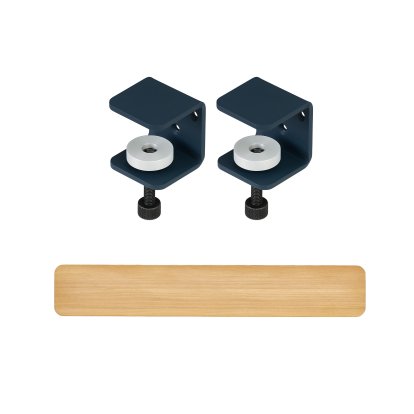 Tiptoe Wandregal Eiche massiv, Wandregal 120 cm, Mitternachtsblau