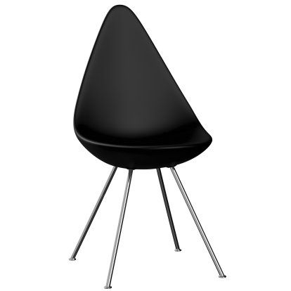 Drop Stuhl, Schwarz, Chrome