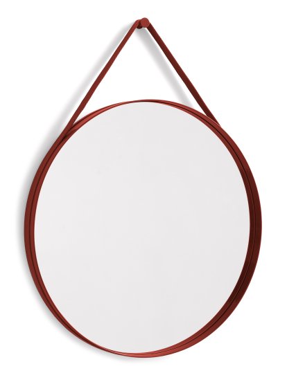 Strap No 2 Spiegel, ø 70 cm, Rot