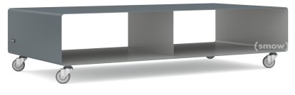 TV Lowboard R 200, Zweifarbig, Basaltgrau (RAL 7012) - Weißaluminium (RAL 9006), Industrierollen