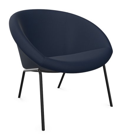369 Sessel, Stoff Harald dark blue, Matt-pulverbeschichtet schwarz