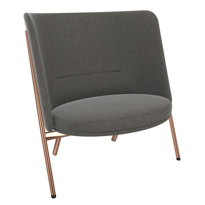 D70 Sessel, Stoff Kavallerietuch - silbergrau, Kupfer