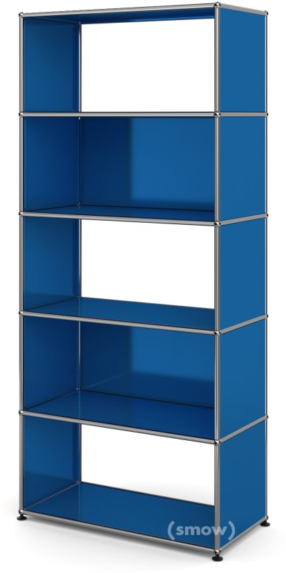 USM Haller Wohnzimmer Regal M Typ 1, 2 Rückwände, Enzianblau RAL 5010