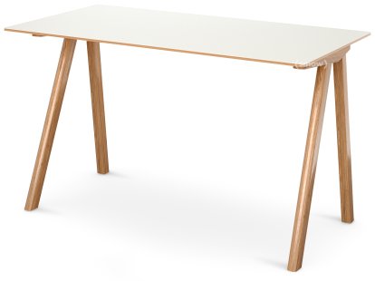 Copenhague Schreibtisch CPH90, Eiche lackiert, Linoleum off-white