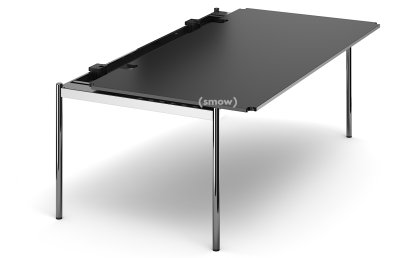 USM Haller Tisch Advanced, 200 x 100 cm, 41-Linoleum nero, Ohne Klappe