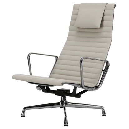 Aluminium Chair EA 124, Poliert, Leder Premium F, Snow