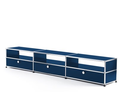 USM Haller HiFi-Lowboard, Stahlblau RAL 5011