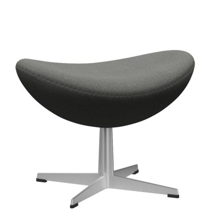 Egg Fußhocker, Re-wool, 158 - Taupe/natural, Satingebürstetes Aluminium