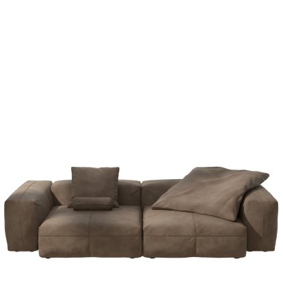 Vetsak Sofa Set 2, L, Leather - Cacao, Mit Kissen