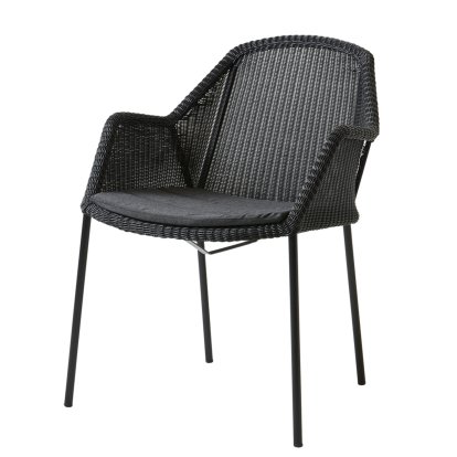 Breeze Stuhl, Black, Mit Sitzkissen, Natté - Black
