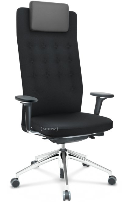 ID Trim L, FlowMotion mit Sitztiefenverstellung, Mit 3D-Armlehnen, Basic dark, Stoff Plano nero, Weich für harte Böden