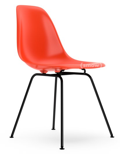 Eames Plastic Side Chair DSX, Rot (poppy red), Ohne Polsterung, Ohne Polsterung, Standardhöhe - 43 cm, Beschichtet basic dark