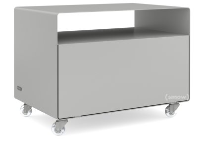 Rollwagen R 107, Einfarbig, Weißaluminium (RAL 9006), Transparentrollen