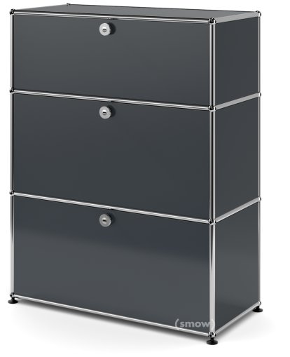 USM Haller Kommode mit 3 Schubladen, H 95 + 4 x B 75 x T 35 cm, Anthrazitgrau RAL 7016