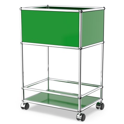 USM Haller Bar Sideboard Typ 2, USM grün, Harte Rollen für Teppichboden