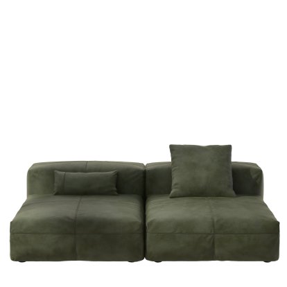 Vetsak Sofa Set 1, L, Leather - Olive, Mit Kissen