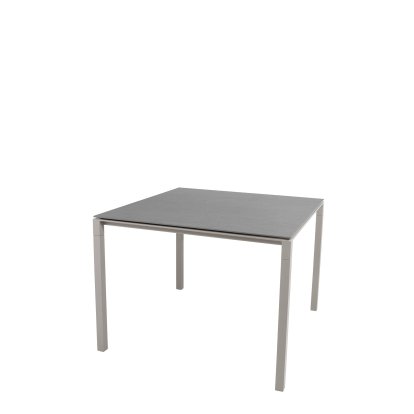 Pure Tisch, 100 cm x 100 cm, Basalt, Taupe