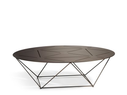 Joco Beistelltisch, H 26 x ø 90 cm, Matt-pulverbeschichtet bronzefarben