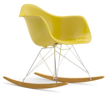 Eames Plastic Armchair RAR, Senf, Verchromt, Ahorn gelblich