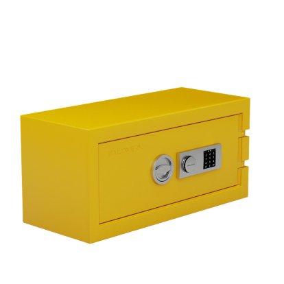 Balzsafe Connect Tresor für USM Haller Regale, 75 cm x 35 cm x 35 cm, Goldgelb RAL 1004, Elektronisches Zahlenkombinationsschloss mit Revisionsschlüssel
