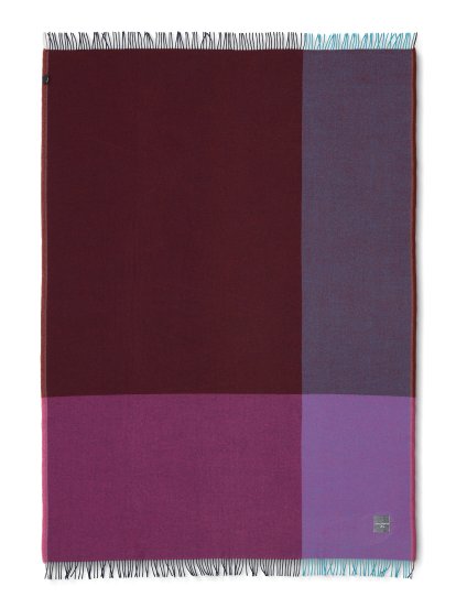 Colour Block Blanket, Blau/bordeaux