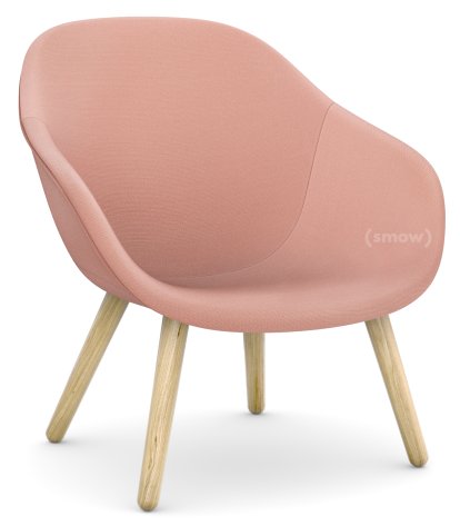 About A Lounge Chair Low AAL 82 Loungestuhl, Steelcut Trio 515 - rosa, Eiche lackiert, Ohne Sitzkissen