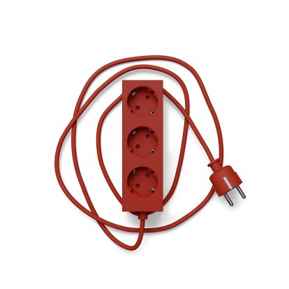 Power Bar / Power Beam Steckdosenleiste, 3 Steckdosen, Burning red, 5 m