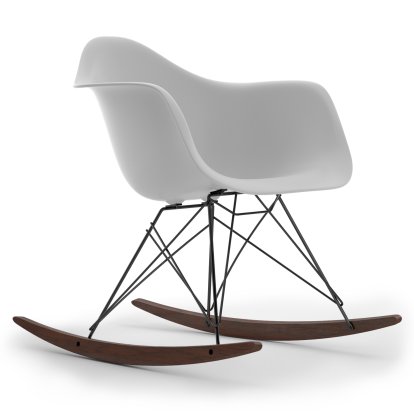 Eames Plastic Armchair RAR, Cotton white, Beschichtet basic dark, Ahorn dunkel