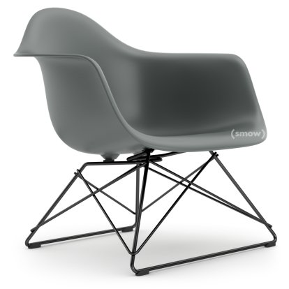 Eames Plastic Armchair LAR, Granitgrau, Ohne Polsterung, Beschichtet basic dark