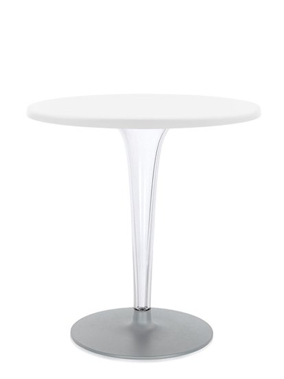 TopTop Esstisch, Rund Ø 70 x H 72 cm, kratzfestes Werzalit, weiß