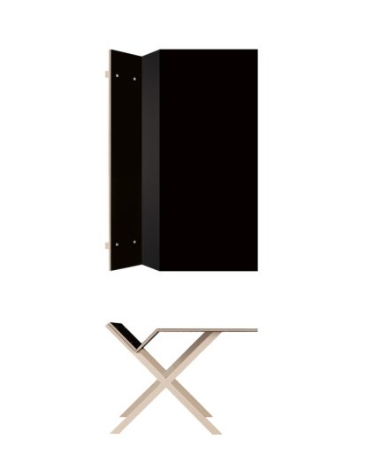 Kant Schreibtisch, 160 cm, 74 cm, FU (Sperrholz, Birke) Linoleum schwarz