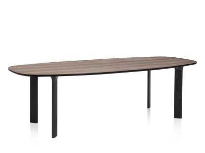 Analog Tisch, Walnussfurnier, Beine Eiche schwarz, 245 x 105 cm