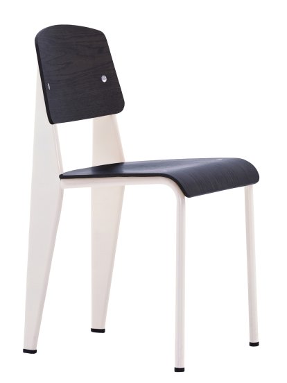 Standard Stuhl, Gestell ecru/Sitz, Rücken Eiche dunkel