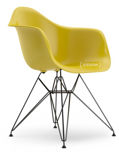 Eames Plastic Armchair DAR, Senf, Ohne Polsterung, Ohne Polsterung, Standardhöhe - 43 cm, Beschichtet basic dark