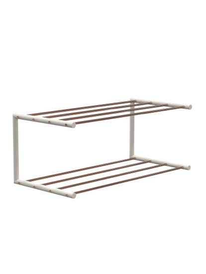 Nova Schuhablage, B 61,9 x T 30 cm, Kupfer poliert / weiß matt